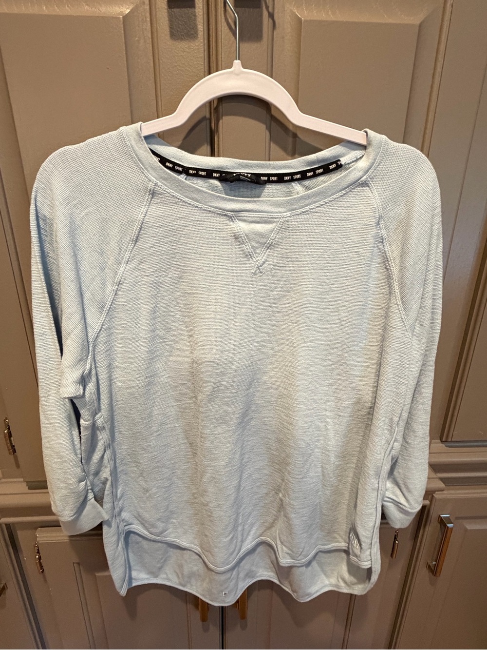 DKNY Light Blue Women's Pullover French Terry Shirt